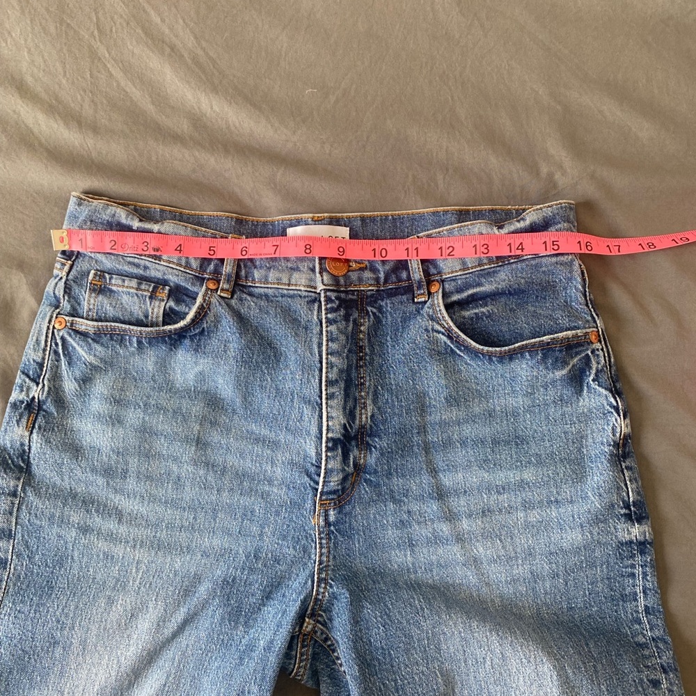 LOFT High Waist Straight Crop Jeans Distressed Casual - Picture 6 of 8